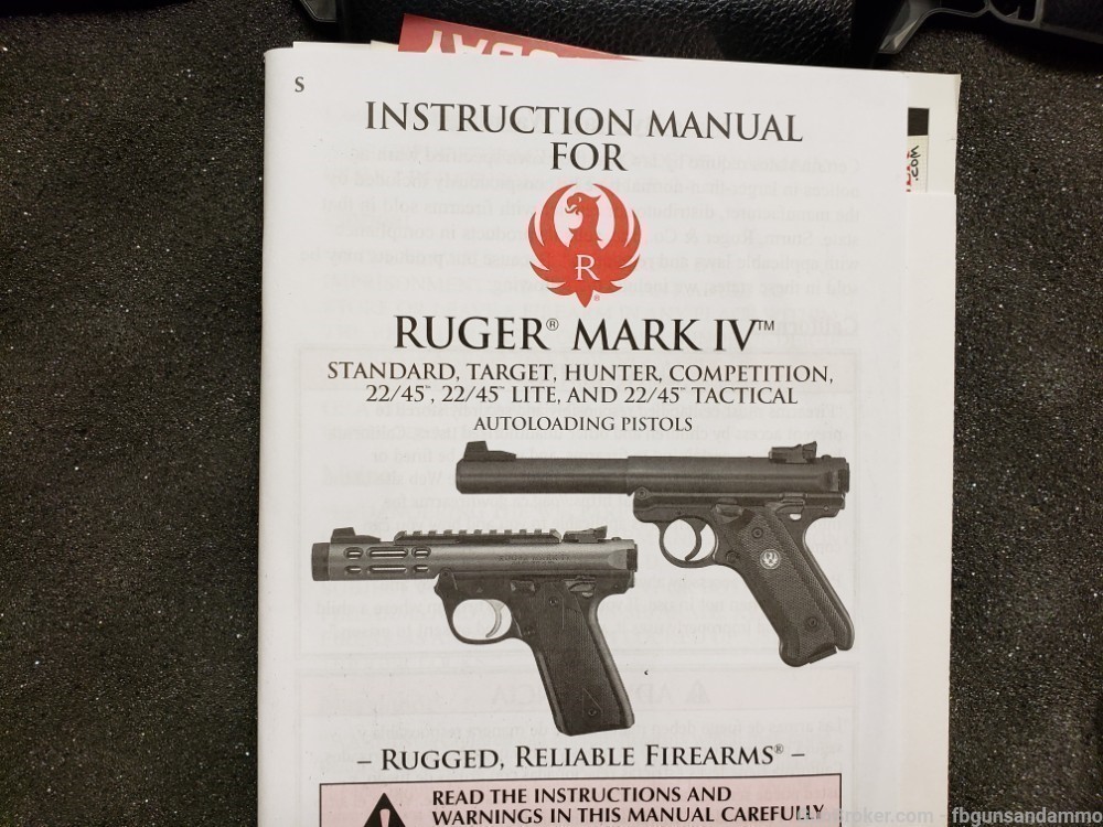 IN STOCK! NEW RUGER MKIV 22/45 GOLD LITE .22 4.4" MARK IV THREADED 4.4 TB-img-3