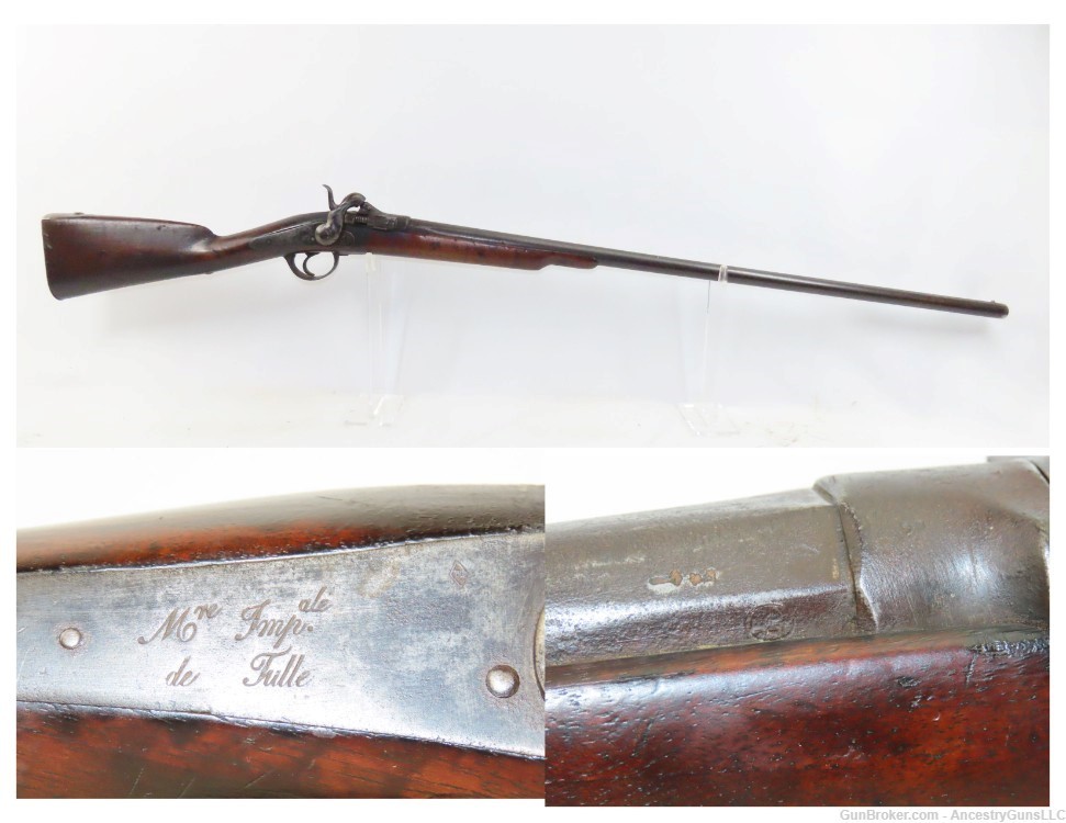 “ZULU” Antique French MUSKET Liege Proofed TABATIERE Shotgun TULLE ARSENAL -img-0