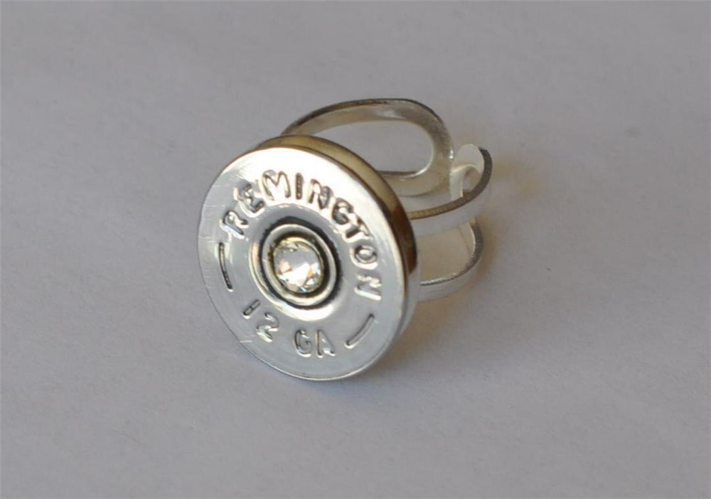 Remington Gun Club 12 Gauge Shotgun Shell Bullet Ring Silver Color-img-1