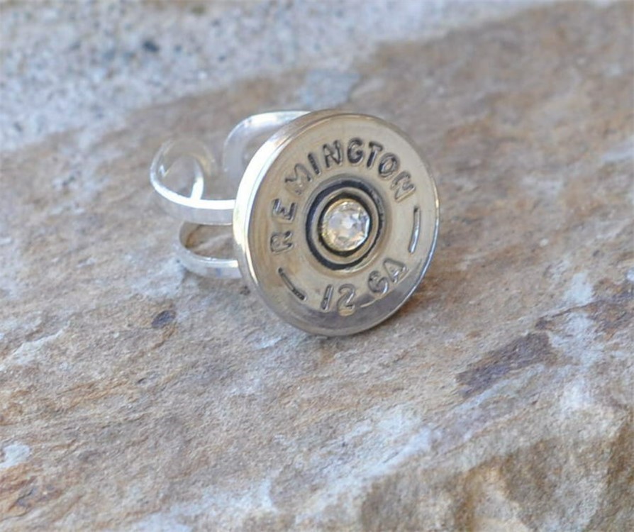 Remington Gun Club 12 Gauge Shotgun Shell Bullet Ring Silver Color-img-0