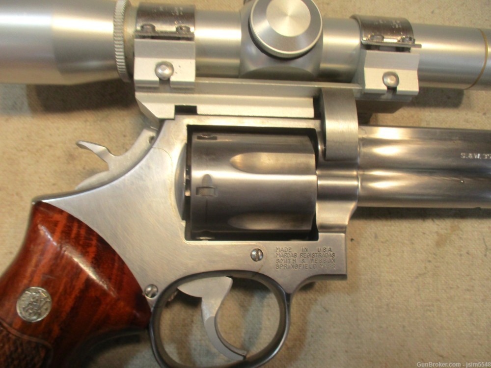 Smith & Wesson 686 DA .357MAG 6RD STS Revolver 8 3/8"  Walnut W/Scope 2X-img-3