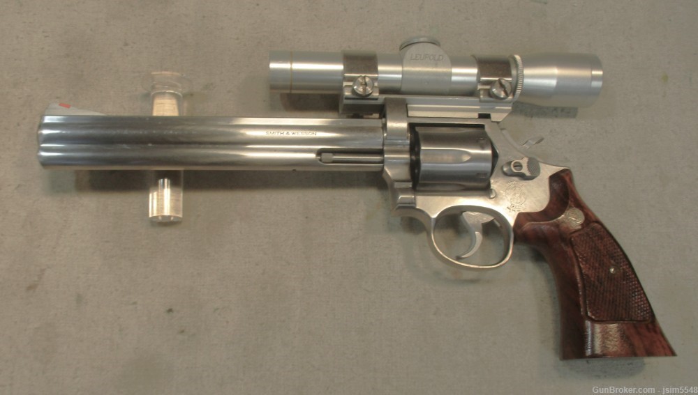 Smith & Wesson 686 DA .357MAG 6RD STS Revolver 8 3/8"  Walnut W/Scope 2X-img-1