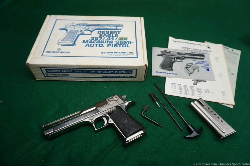 Early Factory Bright Nickel IMI Magnum Research Desert Eagle Mark VII 44mag-img-0