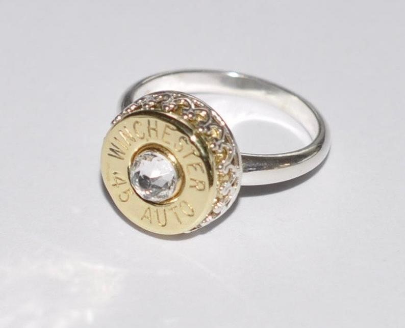 Winchester 45 Auto 1911 Bullet Ring Sterling Silver 925 Sz.8-img-1