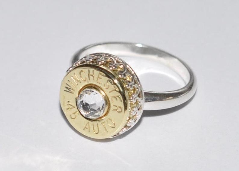 Winchester 45 Auto 1911 Bullet Ring Sterling Silver 925 Sz.8-img-0