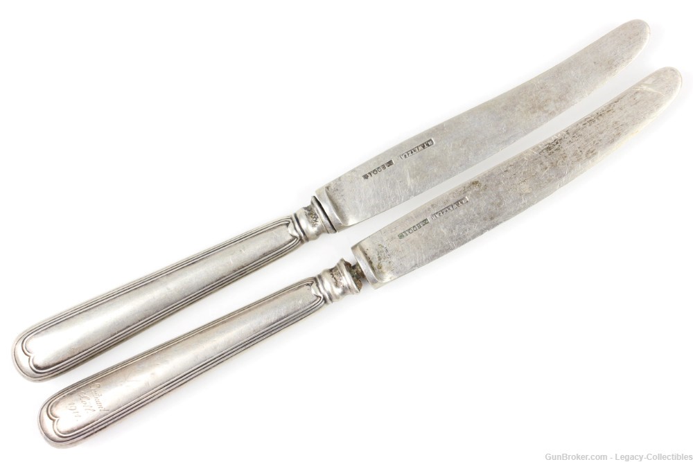 WW1 Imperial German Custom Engraved Utensil Set: Knives & Fork-img-4