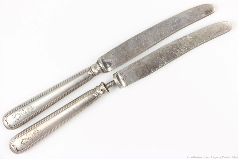 WW1 Imperial German Custom Engraved Utensil Set: Knives & Fork-img-15
