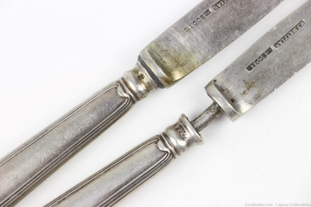 WW1 Imperial German Custom Engraved Utensil Set: Knives & Fork-img-20