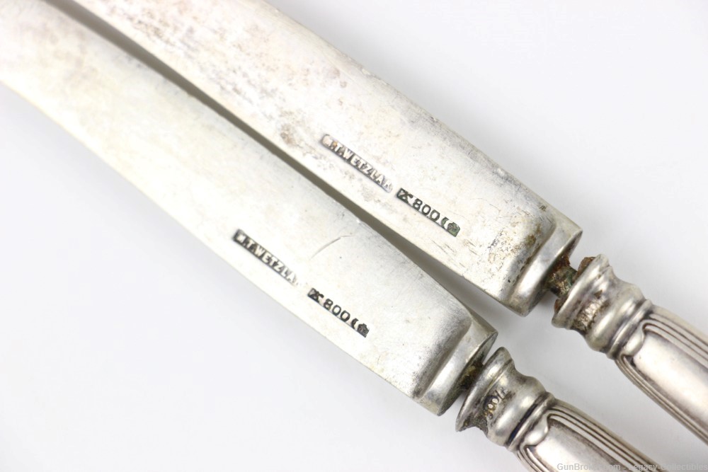 WW1 Imperial German Custom Engraved Utensil Set: Knives & Fork-img-5