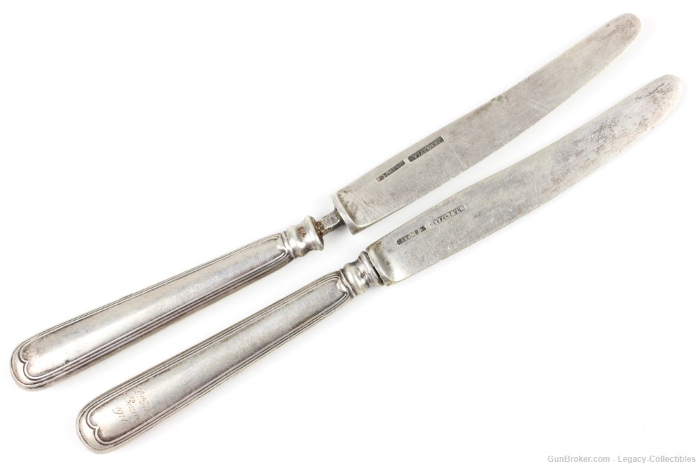 WW1 Imperial German Custom Engraved Utensil Set: Knives & Fork-img-11