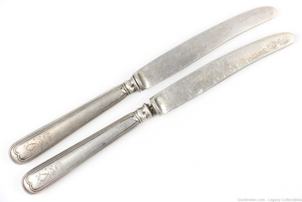 WW1 Imperial German Custom Engraved Utensil Set: Knives & Fork-img-1