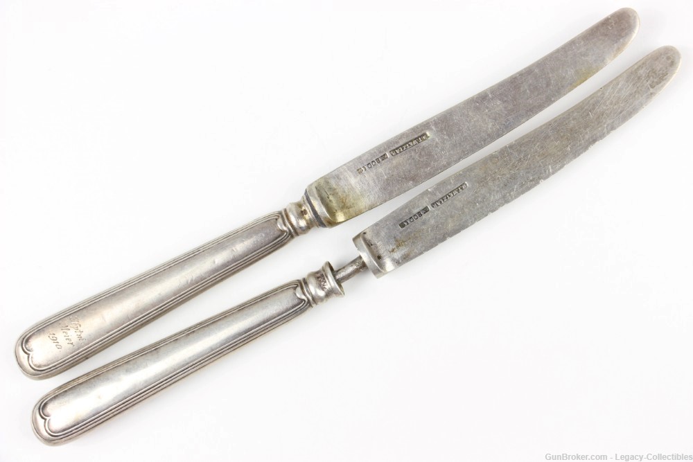 WW1 Imperial German Custom Engraved Utensil Set: Knives & Fork-img-18