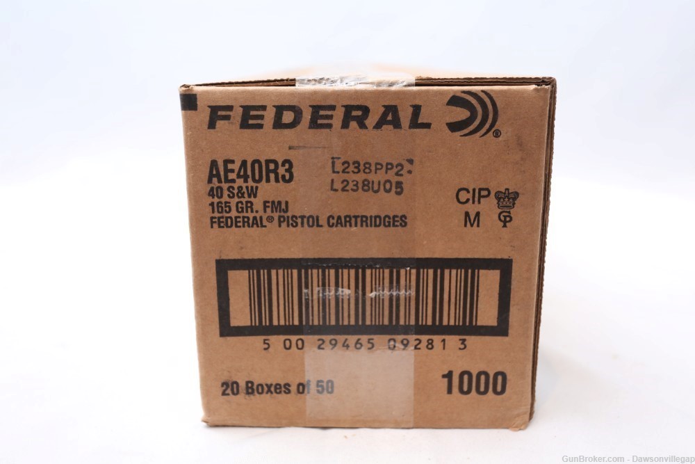 One Case - 1000 Rounds of Federal .40S&W 165Gr FMJ Ammunition-img-2
