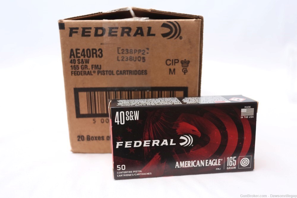 One Case - 1000 Rounds of Federal .40S&W 165Gr FMJ Ammunition-img-0