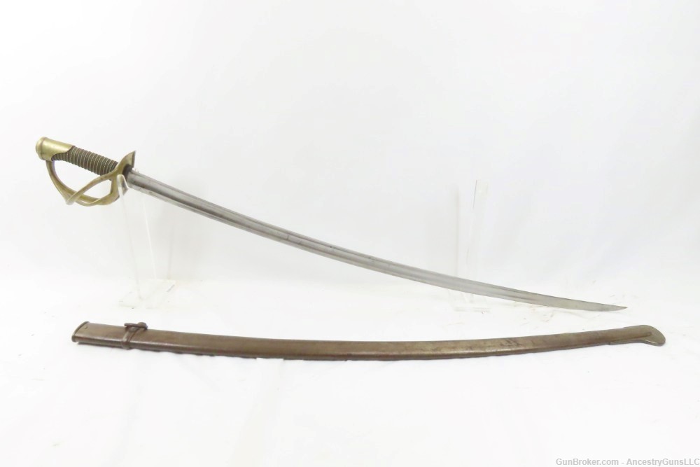 Antique FRENCH Military CHATELLERAULT Arsenal M1822 CAVALRY Saber SCABBARD -img-1