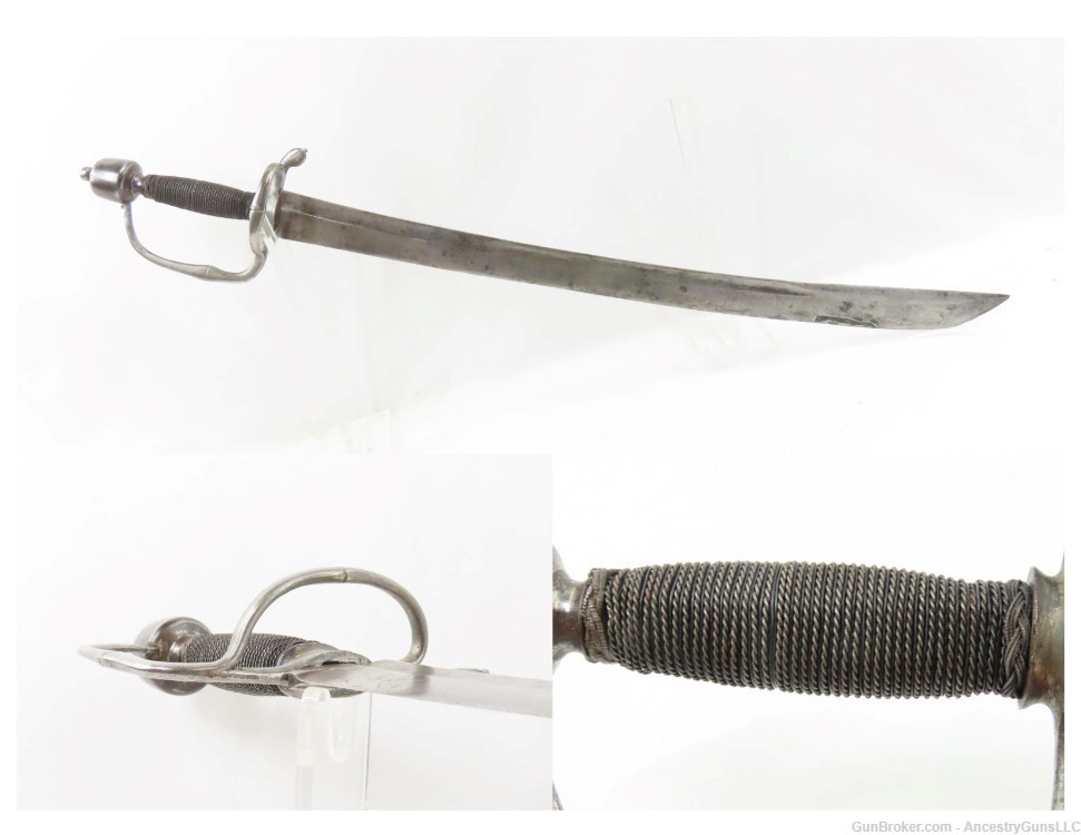 1700s/1800s Martial Sword with Etched Blade 23 ¾” Sharp Sword Possibly Impo-img-0