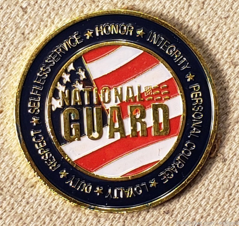 2 National Guard Coins Military Flag Eagle Pledge-img-4