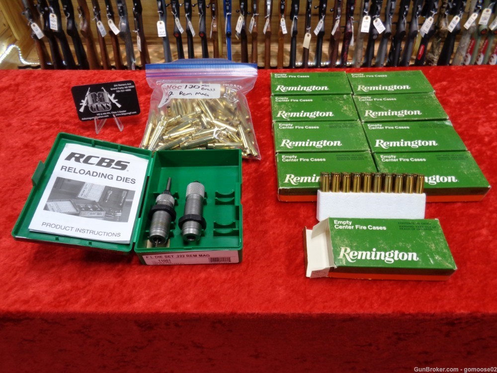 300 Brass RCBS FL Die Set Dies 222 Remington Magnum Rem Mag Box Unprimed -img-11
