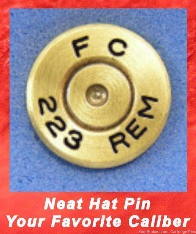 Federal  FC   223 REM Cartridge Hat Pin  Tie Tac  Ammo Bullet-img-0