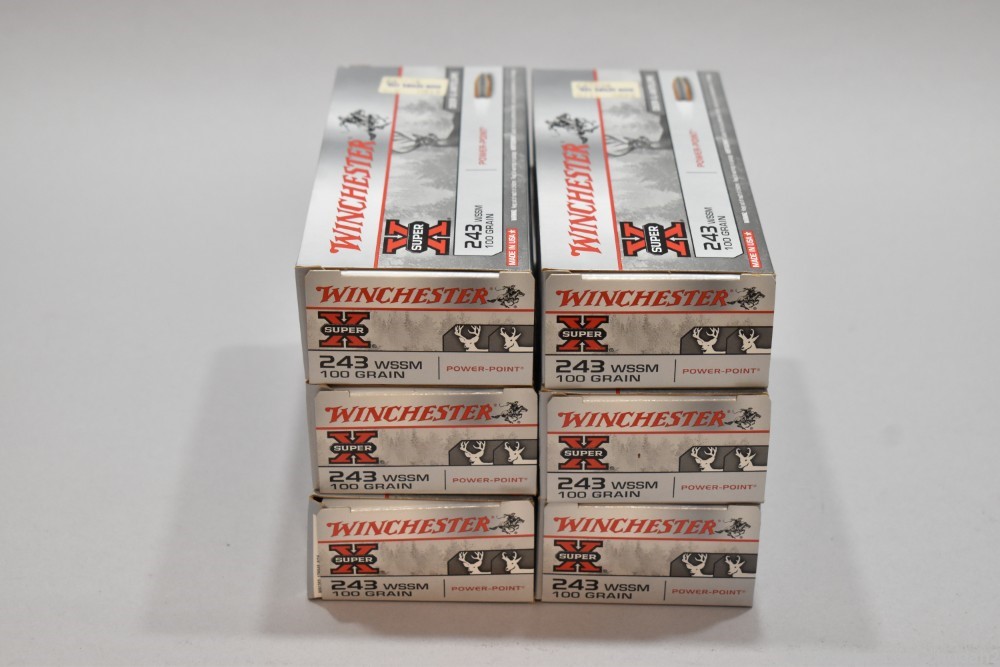 6 Boxes 120 Rds Winchester 243 WSSM Super Short Magnum 100 G-img-0