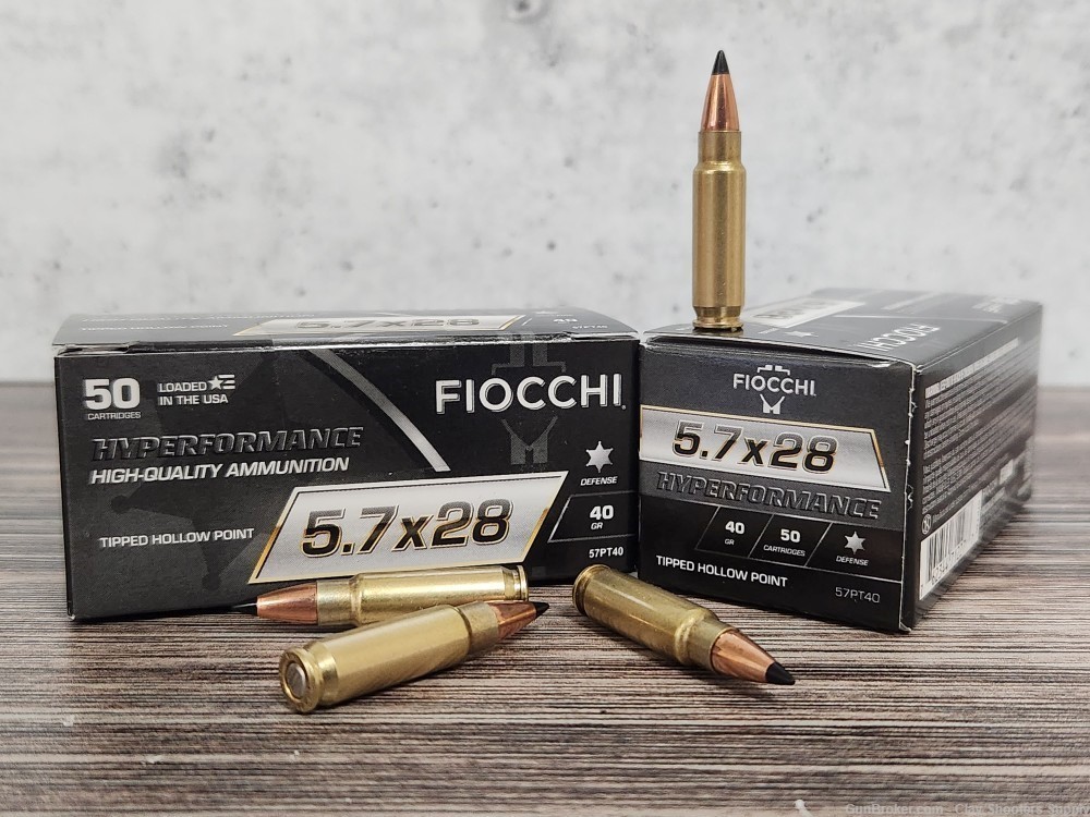 Fiocchi 5.7x28mm 40gr Tipped HP 100rds-img-0