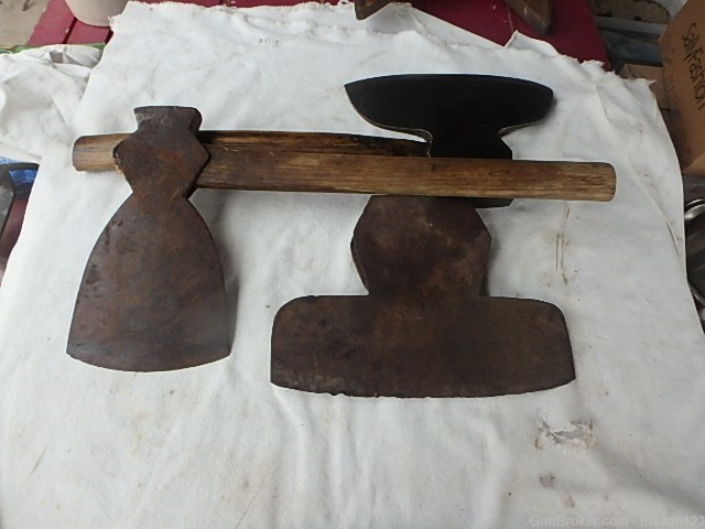 3 LARGE ANTIQUE AXE HEADS SUPER NEAT ABE LINCOLN STYLE ?-img-6