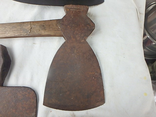 3 LARGE ANTIQUE AXE HEADS SUPER NEAT ABE LINCOLN STYLE ?-img-2