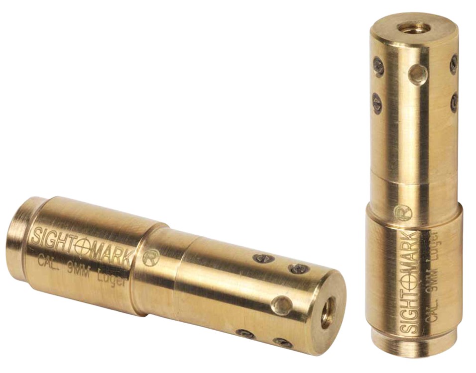 Sightmark Boresight Red Laser for 9mm, Brass, Includes Battery Pack & Carry-img-0