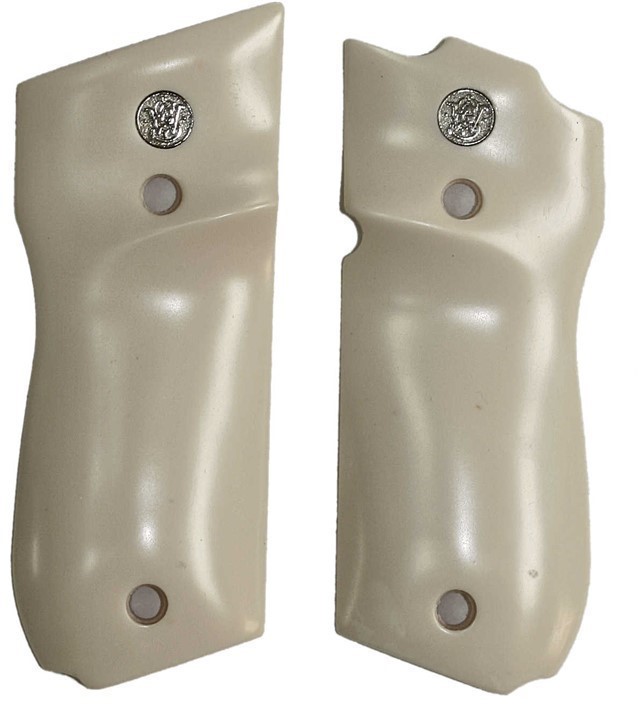 Smith & Wesson Models 39 & 52 Ivory-Like Grips With Medallions-img-0