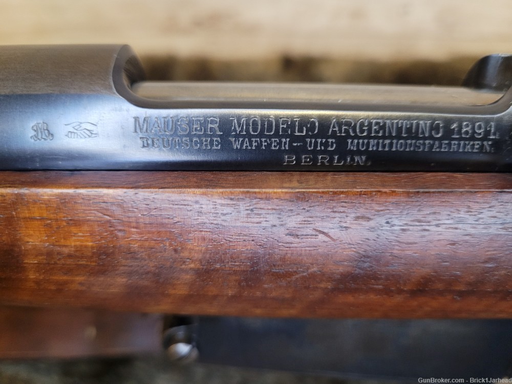 All Matching Argentine Model 1891 Mauser w/Rare tiger stiped stock! -img-7