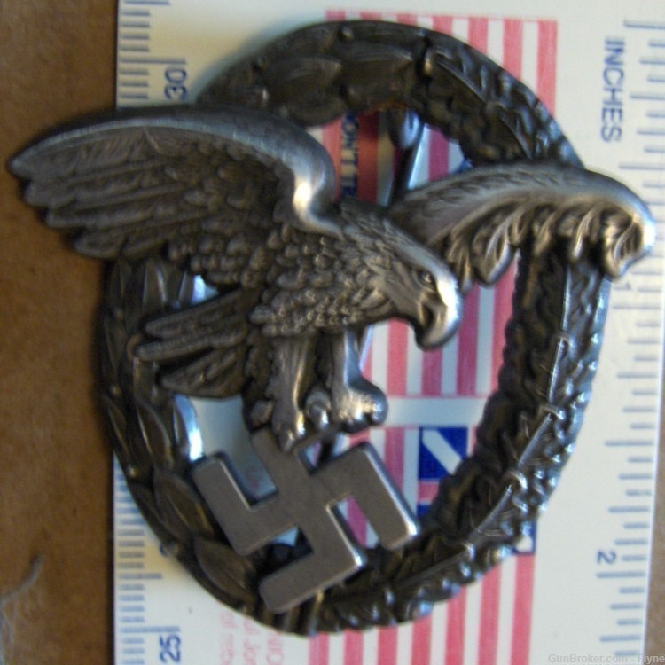 German Luftwaffe Observer's BADGE swastika REPRODUCTION. WWII-img-0