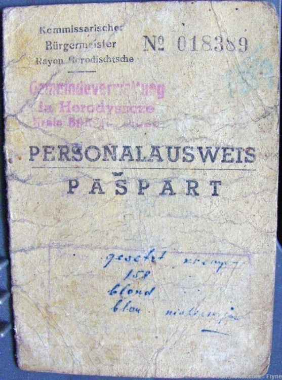 Belarus Original Booklet-ID issued by German occupation administration 1942-img-0