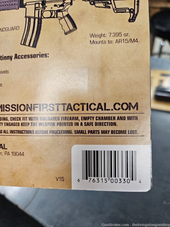 Mission First Tactical 4 Sided Rail 6" Handguard Ar15/M16 Polymer M44S-img-3