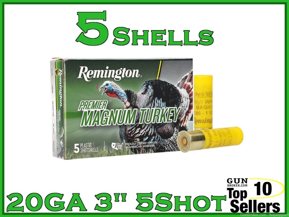 Remington Premier Magnum Turkey High Velocity 20 GA 3" #5 Shot 20119 5CT-img-0