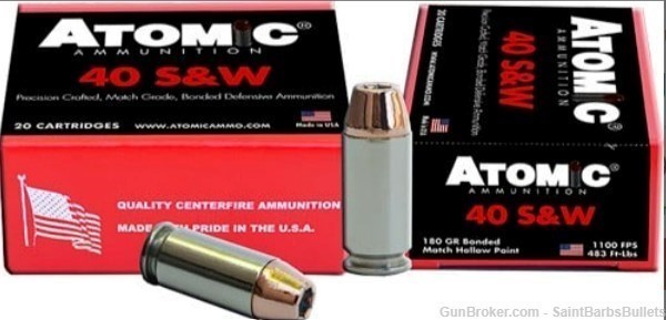 Atomic Ammo .40 S&W 180 Grain Bonded JHP - 20 Rounds-img-0