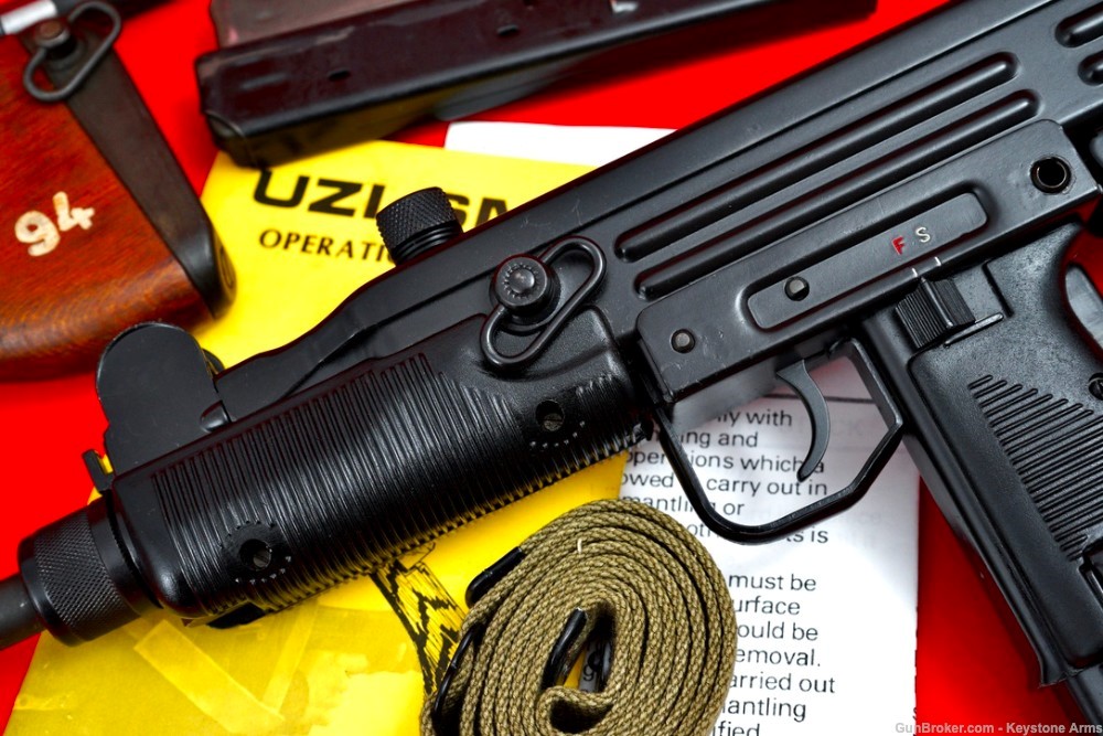 Scarce & Desired Pre-Ban UZI Model A 9mm w/ 2nd Barrel, Wood Stock & Sling-img-3