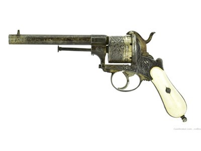 Engraved Belgian Pinfire Revolver (AH5402)