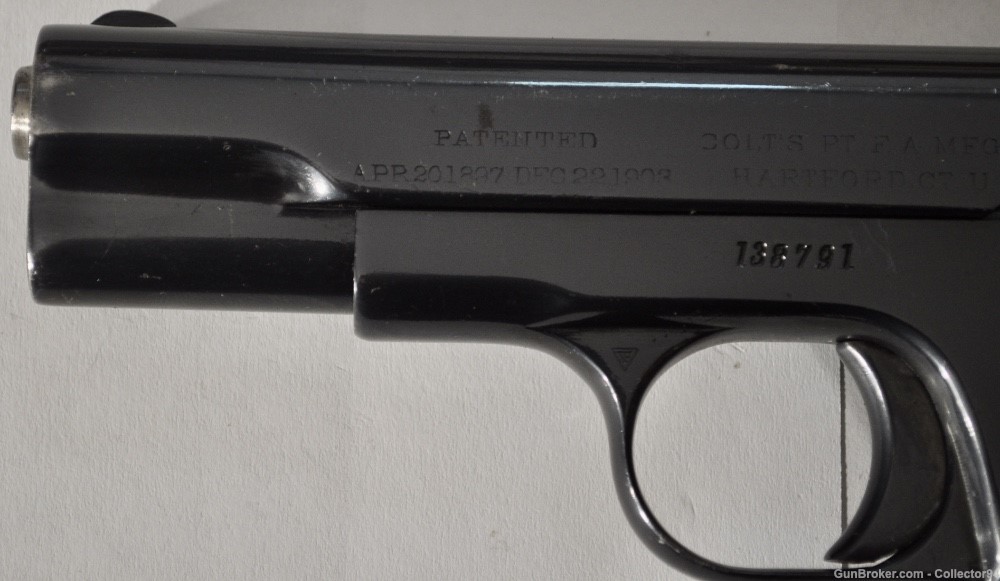 Colt 1903 Hammerless .32 Pocket Pistol c. 1912 Exc Cond re-blue-img-2