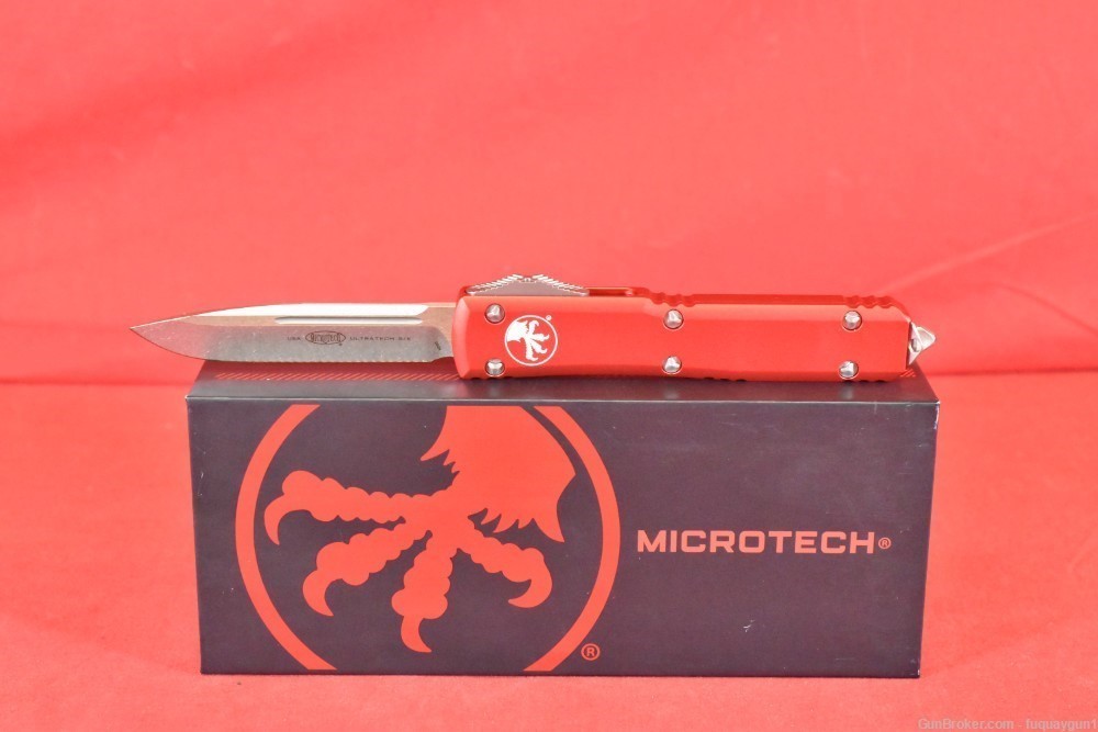 Microtech Ultratech OTF Knife S/E Red Stone Washed 121-10RD M390 STEEL RARE-img-1
