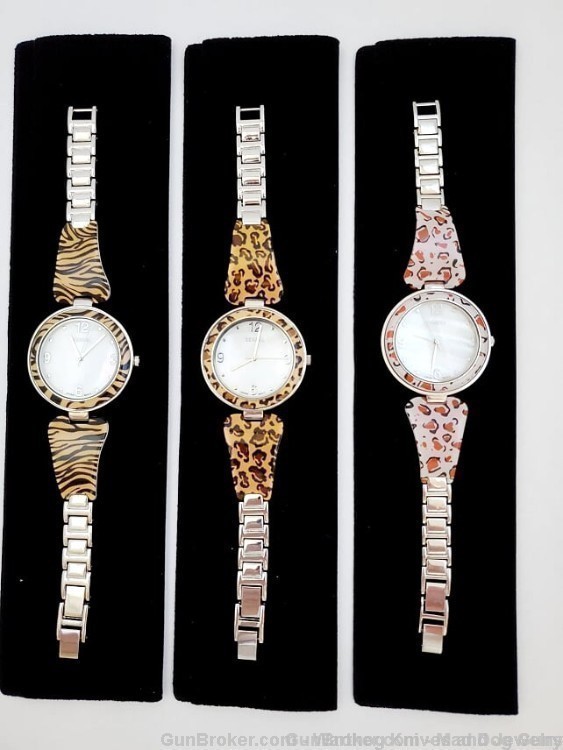 3 Ladies Geneva Watches. Acrylic Animal Print. W1. *REDUCED*-img-0