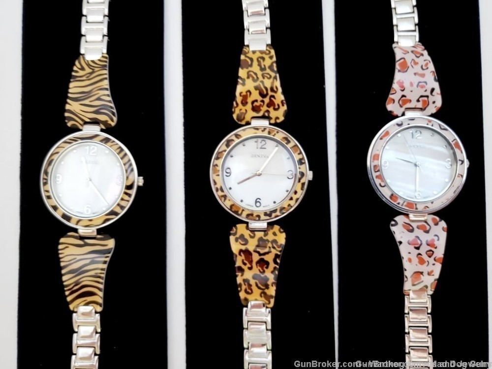 3 Ladies Geneva Watches. Acrylic Animal Print. W1. *REDUCED*-img-1