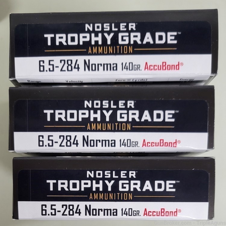Nosler Trophy Grade 6.5-284 Norma 140gr Accubond lot of 60rds 60040-img-0