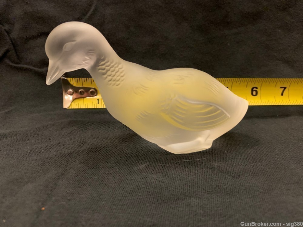 VINTAGE BACCARAT CRYSTAL FROSTED DUCK FIGURINE, SIGNED, MADE IN FRANCE-img-7