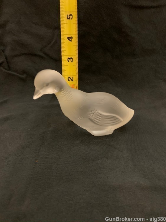 VINTAGE BACCARAT CRYSTAL FROSTED DUCK FIGURINE, SIGNED, MADE IN FRANCE-img-6