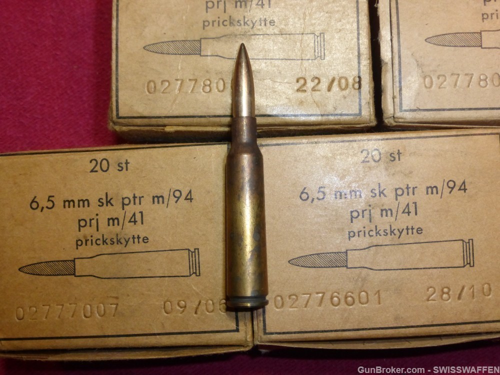 Swedish army 6.5x55mm ammo 5 Boxes "Rare"-img-1