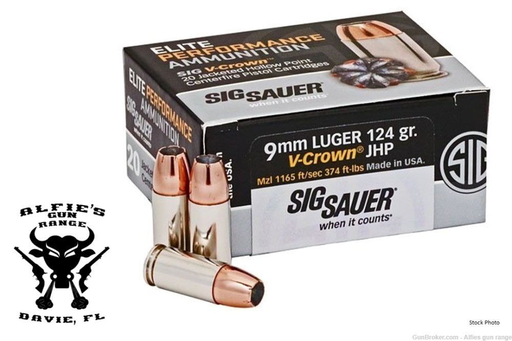 Sig Sauer V-Crown 9mm 124 Grain JHP 200 Rounds-img-0