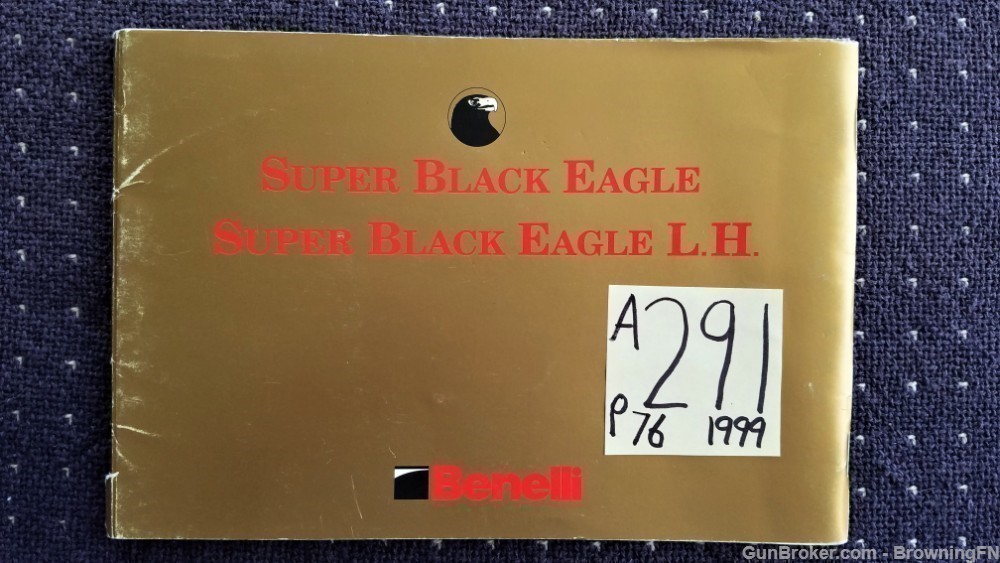 Orig Benelli Super Black Eagle Owners Manual 1999-img-0