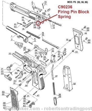 Beretta 92 96 Any 90 Firing Pin Block Spring C90236-img-2