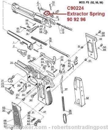 Beretta 92 96 Any90 Series Extractor Spring C90224-img-2