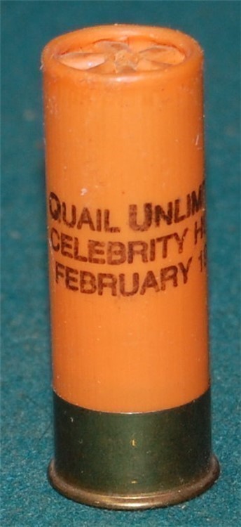 Rare 1994 Quail Unlimited Celebrity Hunt 12 Gauge Shotgun Shell-img-0